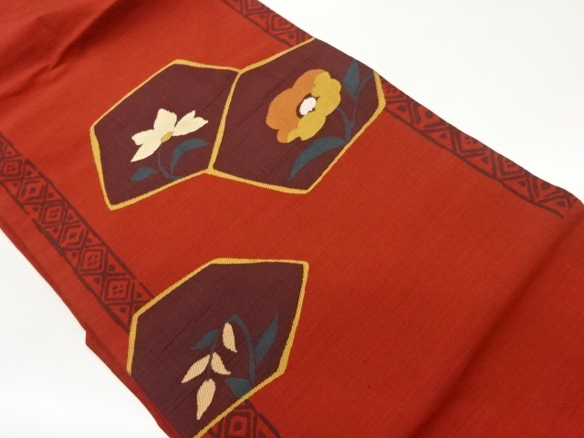 JAPANESE NAGOYA OBI / WOVEN FLORAL PLANTS